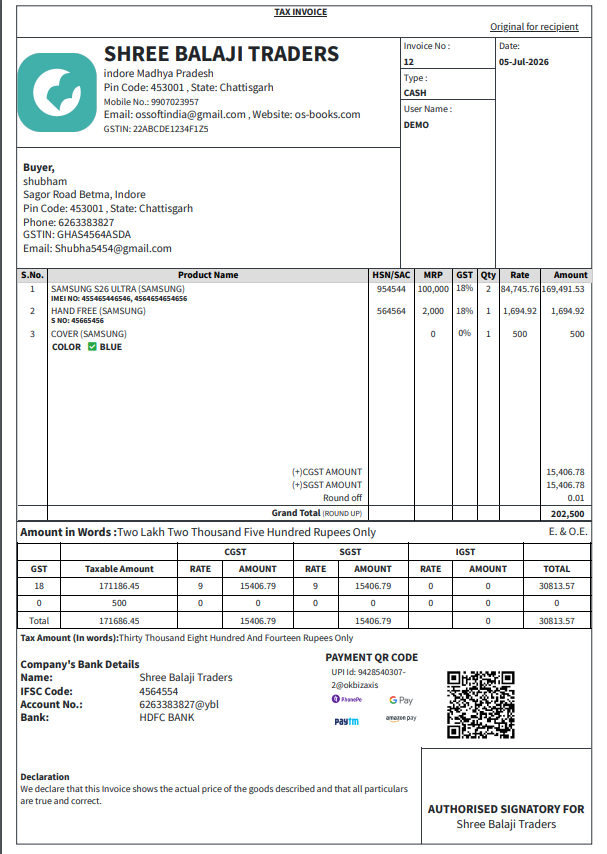 OS-BOOKS A4 tax invoice format 1